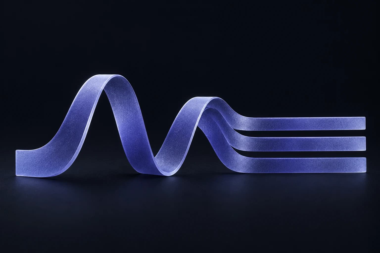 A voice waveform becoming structured lines